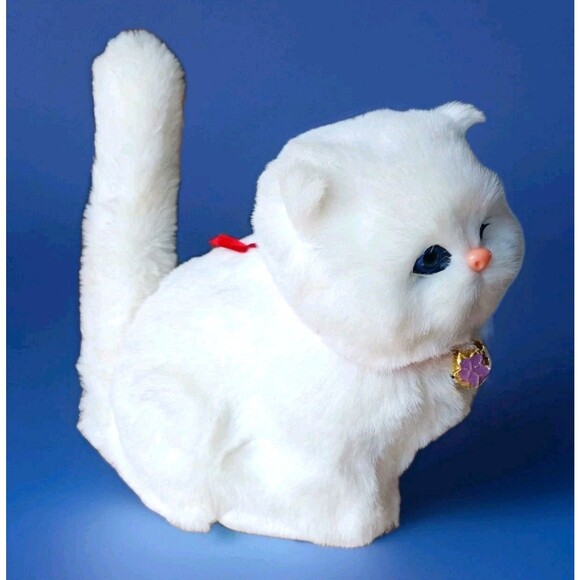 NEW Realistic Persian Cat Kitten Animal Soft Plush Toy w/ Meow Sound Kids Gift - Picture 4 of 6